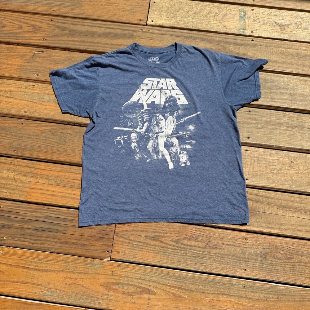 Star Wars Navy Blue Logo Tee Size Large